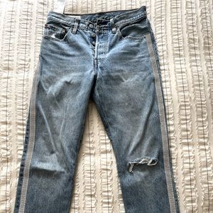 501 Original Cropped Jeans with Rhinestone Embellishment